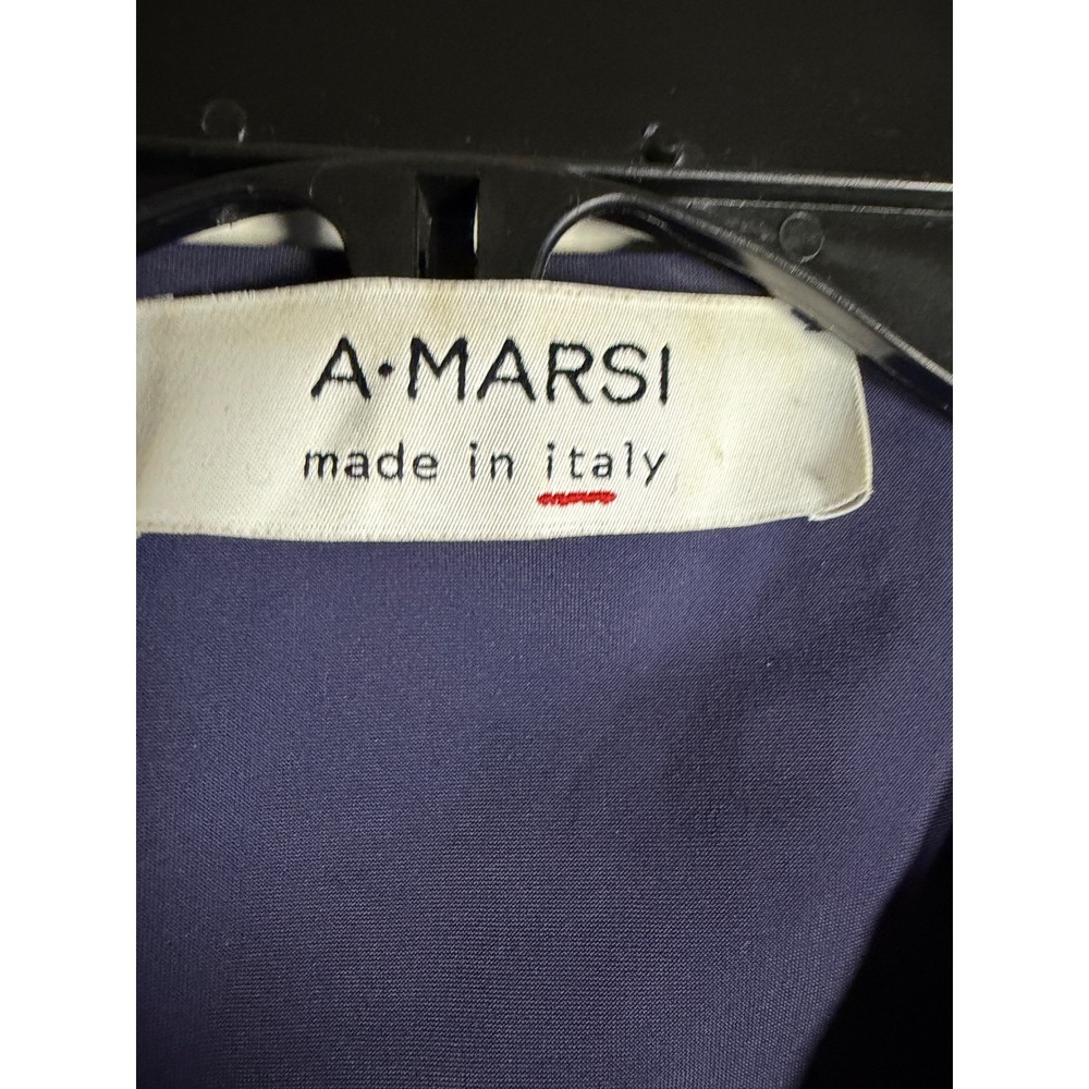 A MARSI Navy Blue Sleeveless Zipper Front Dress Made in Italy Size 40 - Picture 3 of 9
